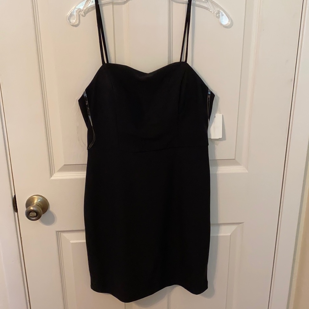 Black plain mini dress